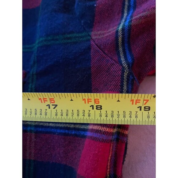 Matchstick Women M Red Plaid Flannel Button-Up Shirt Gorpcore Grunge - Picture 9 of 10